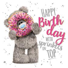 3D Holographic Holding Doughnut Me to You Bear Birthday Card Image Preview